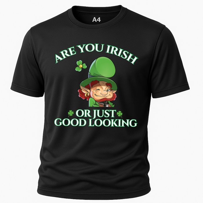 Are You Irish or Just Good Looking Leprechaun Cooling Performance Crew T-Shirt