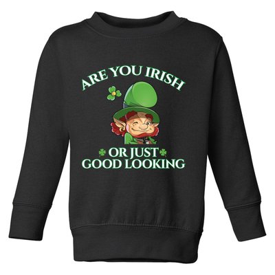 Are You Irish or Just Good Looking Leprechaun Toddler Sweatshirt
