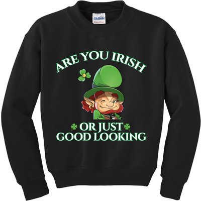 Are You Irish or Just Good Looking Leprechaun Kids Sweatshirt