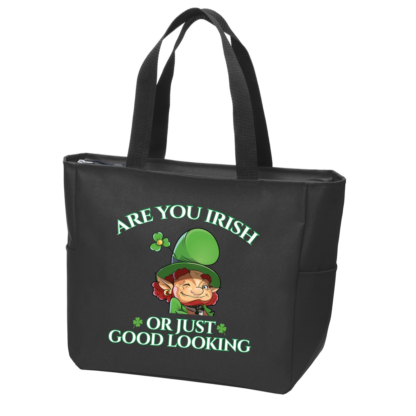 Are You Irish or Just Good Looking Leprechaun Zip Tote Bag