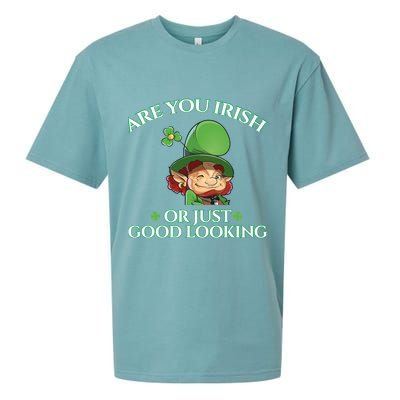 Are You Irish or Just Good Looking Leprechaun Sueded Cloud Jersey T-Shirt