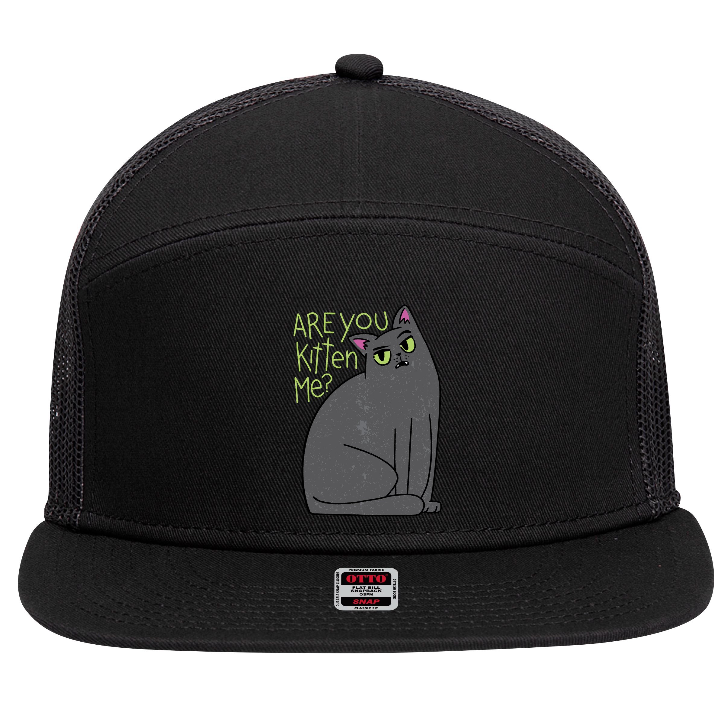 Are You Kitten Me 7 Panel Mesh Trucker Snapback Hat