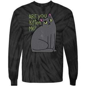 Are You Kitten Me Tie-Dye Long Sleeve Shirt