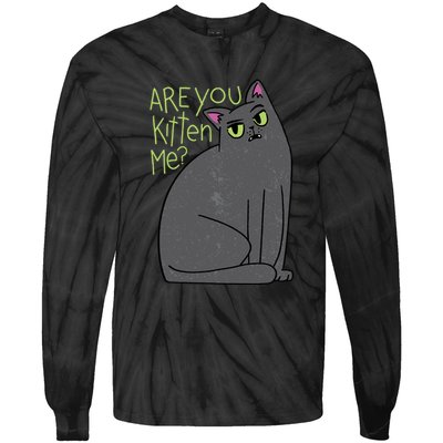 Are You Kitten Me Tie-Dye Long Sleeve Shirt