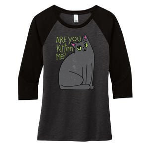 Are You Kitten Me Women's Tri-Blend 3/4-Sleeve Raglan Shirt