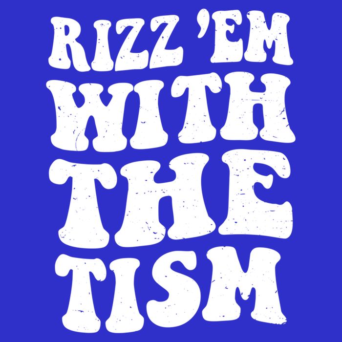 Autism Rizz Em With The Tism Funny Autistic Meme Groovy Cool Gift Women's V-Neck T-Shirt