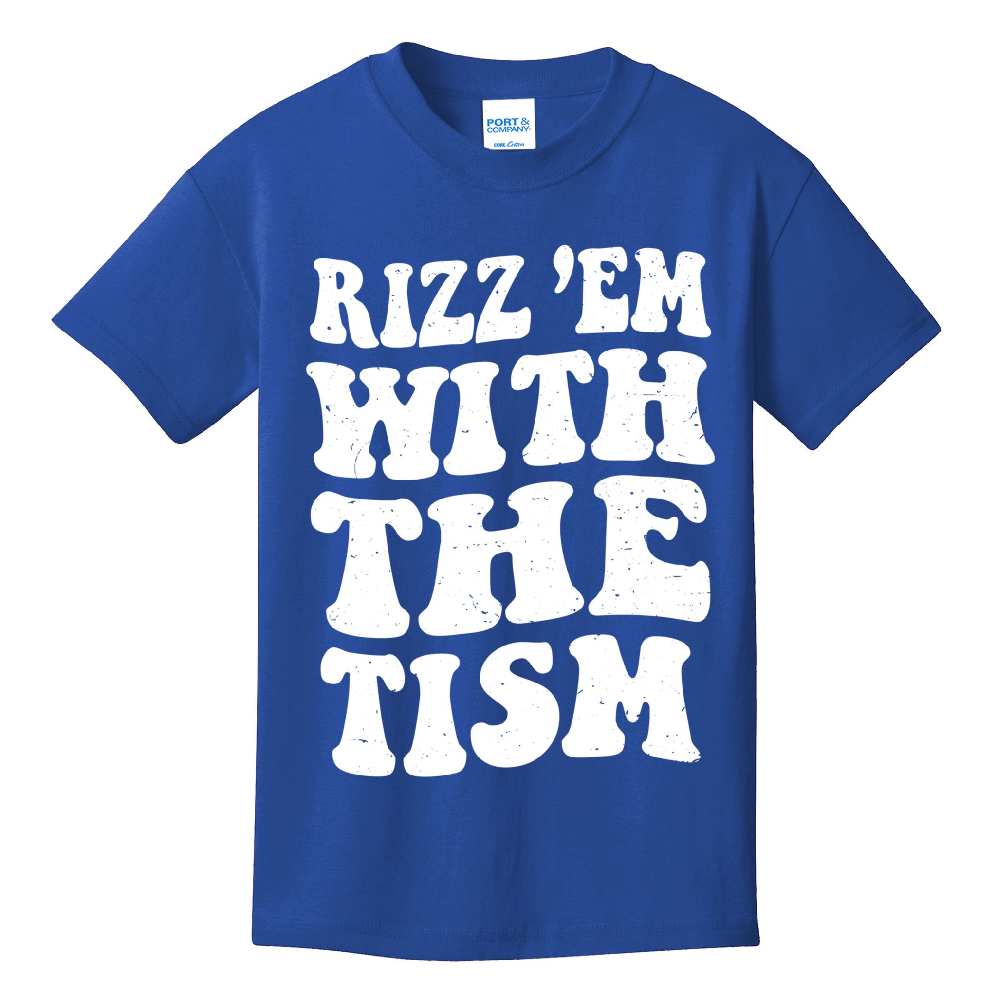Autism Rizz Em With The Tism Funny Autistic Meme Groovy Cool Gift Kids T-Shirt
