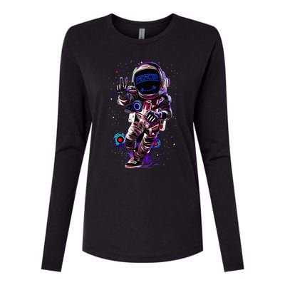 Astronaut Rave Edm Techno Festival Psytrance Dubstep Womens Cotton Relaxed Long Sleeve T-Shirt