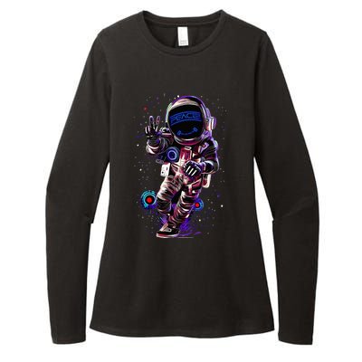 Astronaut Rave Edm Techno Festival Psytrance Dubstep Womens CVC Long Sleeve Shirt