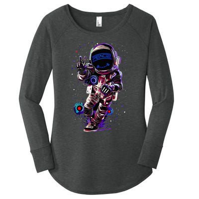 Astronaut Rave Edm Techno Festival Psytrance Dubstep Women's Perfect Tri Tunic Long Sleeve Shirt