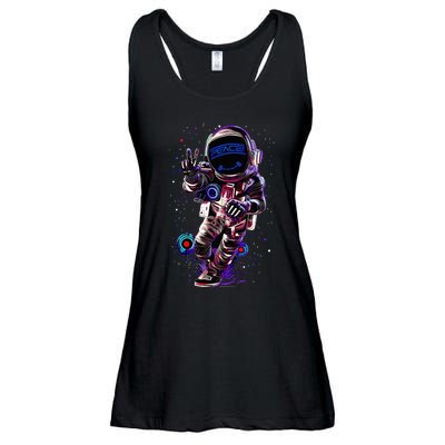 Astronaut Rave Edm Techno Festival Psytrance Dubstep Ladies Essential Flowy Tank