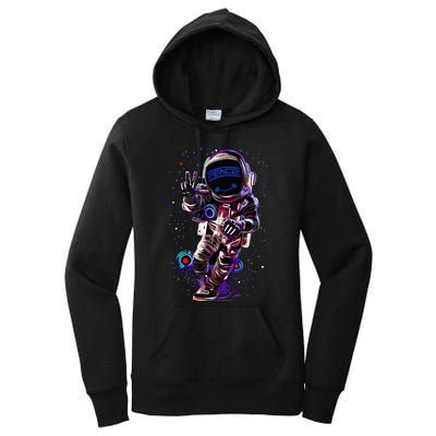 Astronaut Rave Edm Techno Festival Psytrance Dubstep Women's Pullover Hoodie