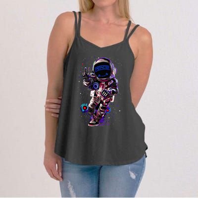 Astronaut Rave Edm Techno Festival Psytrance Dubstep Women's Strappy Tank