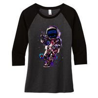 Astronaut Rave Edm Techno Festival Psytrance Dubstep Women's Tri-Blend 3/4-Sleeve Raglan Shirt