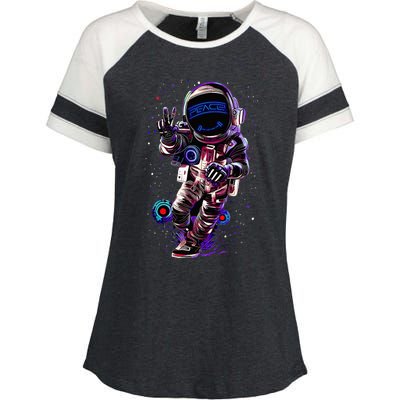 Astronaut Rave Edm Techno Festival Psytrance Dubstep Enza Ladies Jersey Colorblock Tee