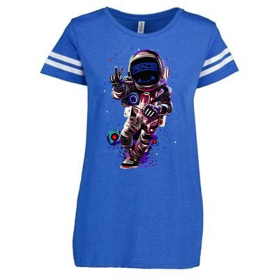 Astronaut Rave Edm Techno Festival Psytrance Dubstep Enza Ladies Jersey Football T-Shirt