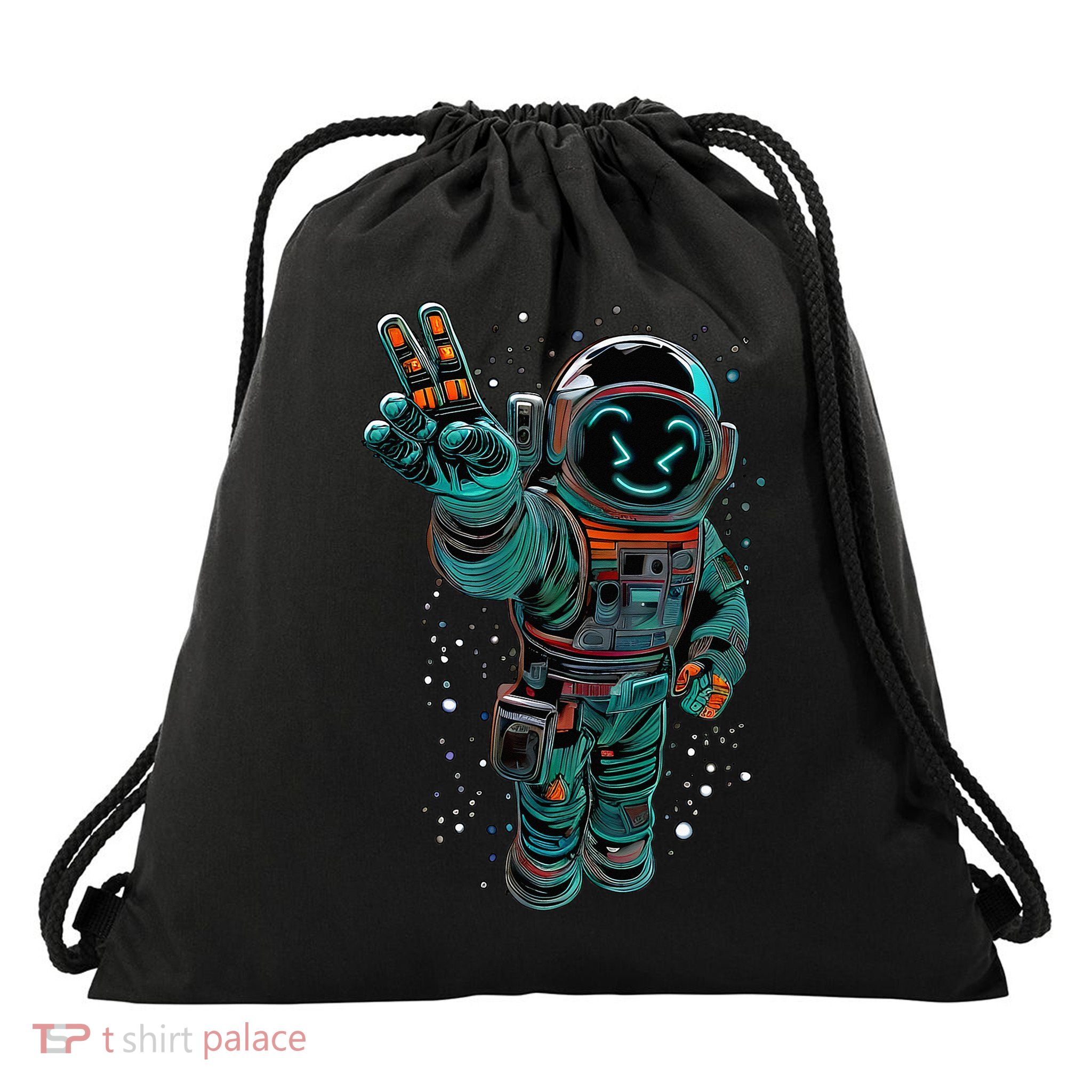 Astronaut Rave Edm Techno Festival Psytrance Drawstring Bag
