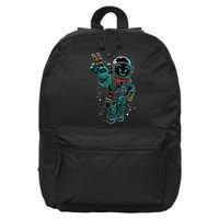 Astronaut Rave Edm Techno Festival Psytrance 16 in Basic Backpack