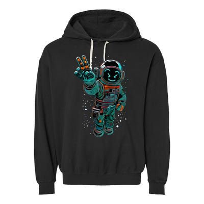 Astronaut Rave Edm Techno Festival Psytrance Dubstep Garment-Dyed Fleece Hoodie