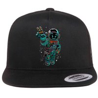 Astronaut Rave Edm Techno Festival Psytrance Dubstep Flat Bill Trucker Hat