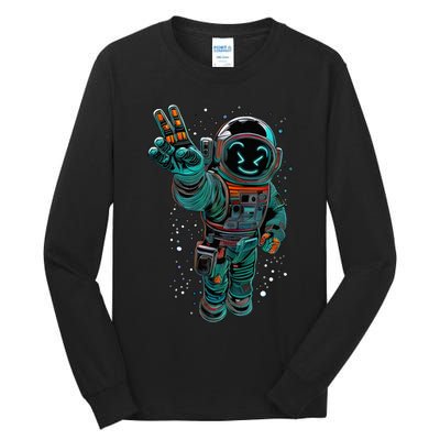 Astronaut Rave Edm Techno Festival Psytrance Dubstep Tall Long Sleeve T-Shirt