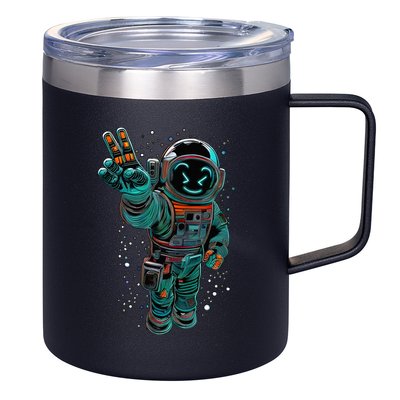 Astronaut Rave Edm Techno Festival Psytrance Dubstep 12oz Stainless Steel Coffee Mug