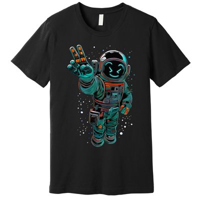 Astronaut Rave Edm Techno Festival Psytrance Dubstep Premium T-Shirt