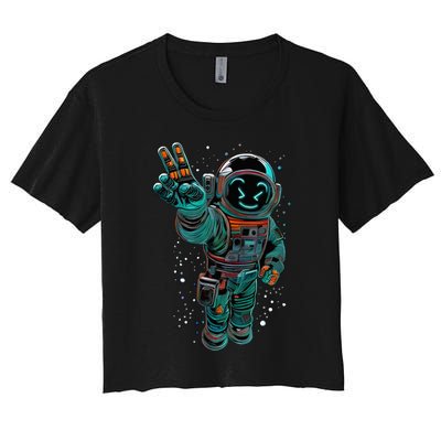 Astronaut Rave Edm Techno Festival Psytrance Dubstep Crop Top