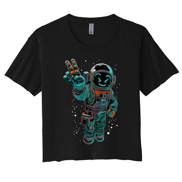 Astronaut Rave Edm Techno Festival Psytrance Dubstep Crop Top