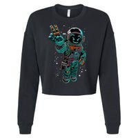 Astronaut Rave Edm Techno Festival Psytrance Dubstep Cropped Pullover Crew