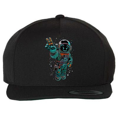 Astronaut Rave Edm Techno Festival Psytrance Dubstep Wool Snapback Cap