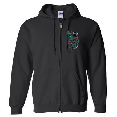 Astronaut Rave Edm Techno Festival Psytrance Dubstep Full Zip Hoodie