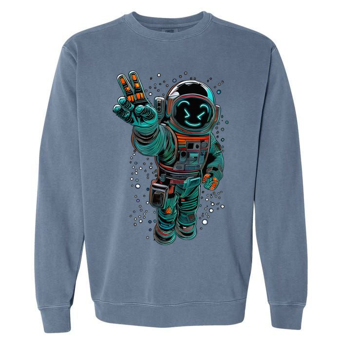 Astronaut Rave Edm Techno Festival Psytrance Dubstep Garment-Dyed Sweatshirt