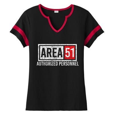 AREA 51 Authorized Personnel Ladies Halftime Notch Neck Tee