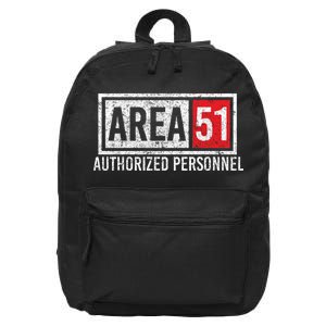 AREA 51 Authorized Personnel 16 in Basic Backpack