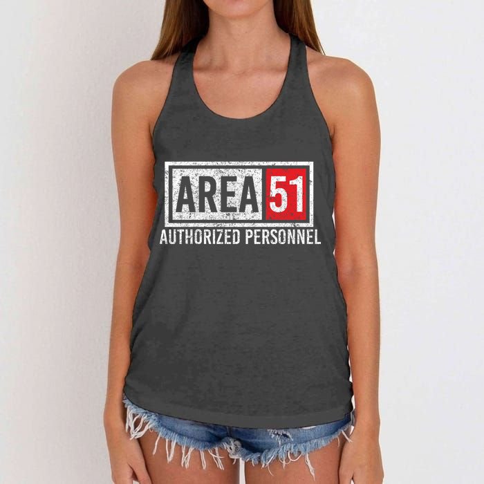 AREA 51 Authorized Personnel Women's Knotted Racerback Tank