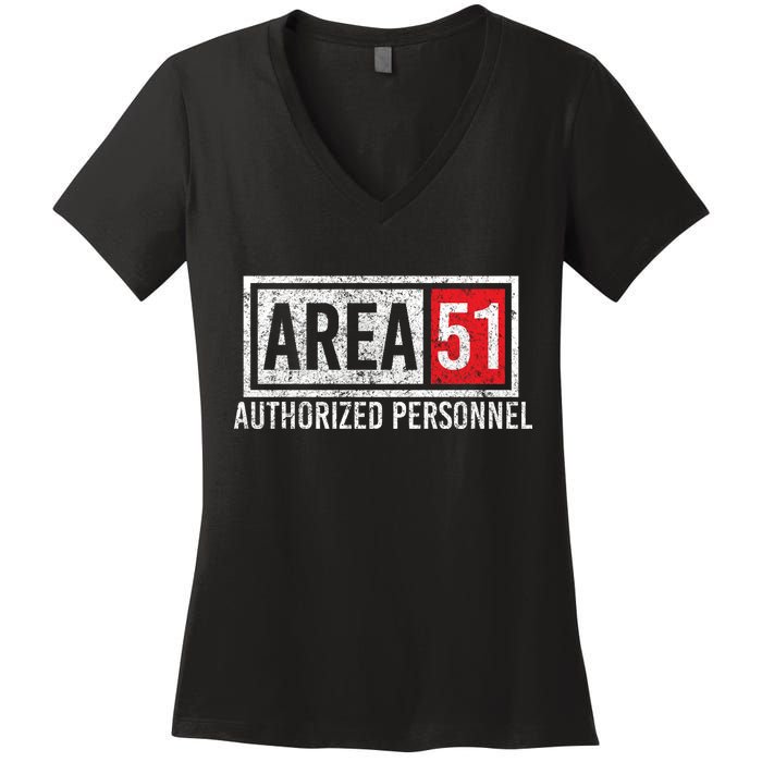 AREA 51 Authorized Personnel Women's V-Neck T-Shirt