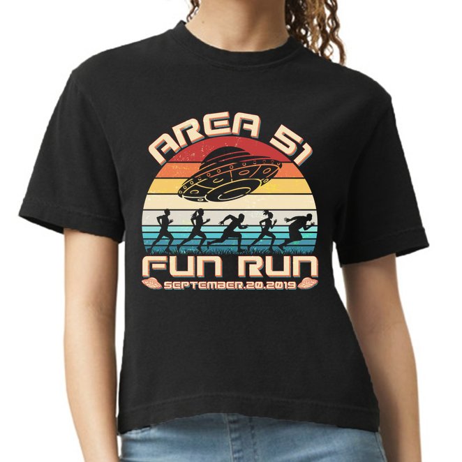 Area 51 Fun Run September 20 2019 Vintage Comfort Colors Boxy T-Shirt