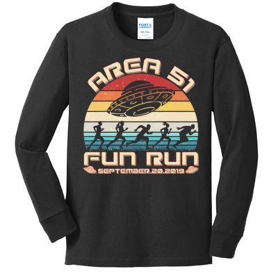 Area 51 Fun Run September 20 2019 Vintage Kids Long Sleeve Shirt