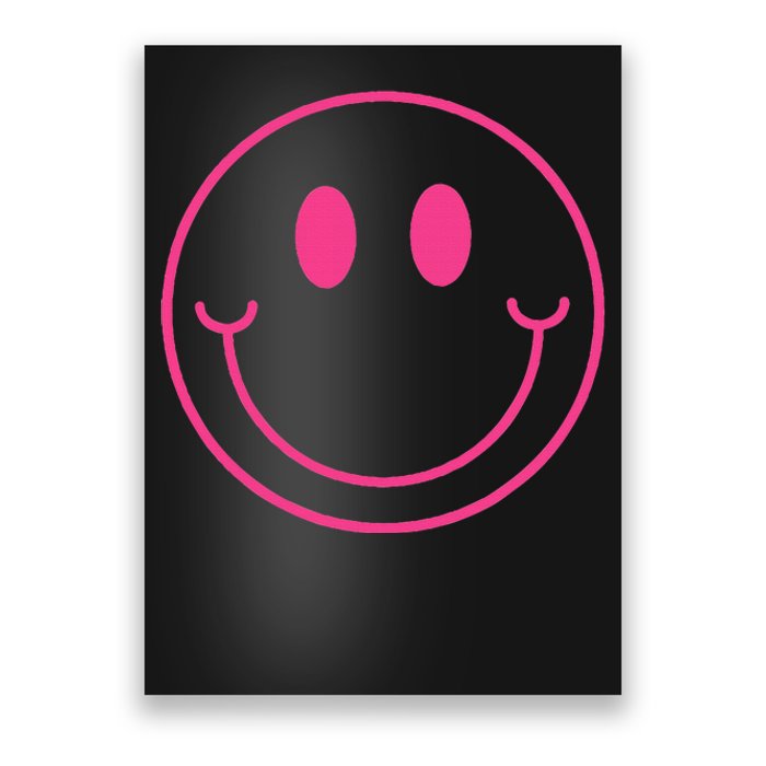 70s Cute Pink Smile Face Peace Happy Smiling Face Poster