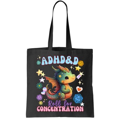 ADHD&D Roll For Concentration Cute Watercolor Dragon Bag