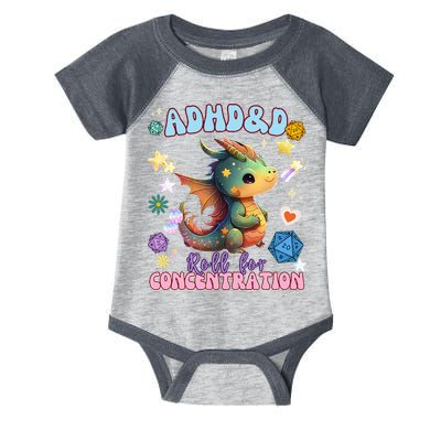 ADHD&D Roll For Concentration Cute Watercolor Dragon Infant Baby Jersey Bodysuit