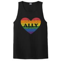 Ally rainbow flag heart for LGBT gay and lesbian support PosiCharge Competitor Tank