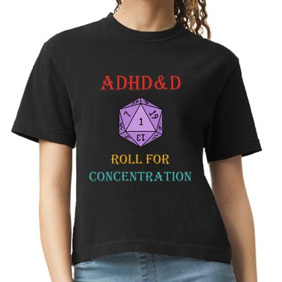Adhd&D Roll For Concentration Vintage Quote Comfort Colors Boxy T-Shirt