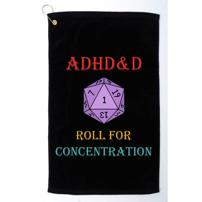 Adhd&D Roll For Concentration Vintage Quote Golf Towel