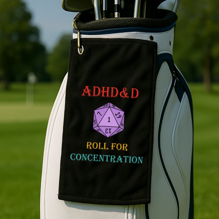 Adhd&D Roll For Concentration Vintage Quote Golf Towel