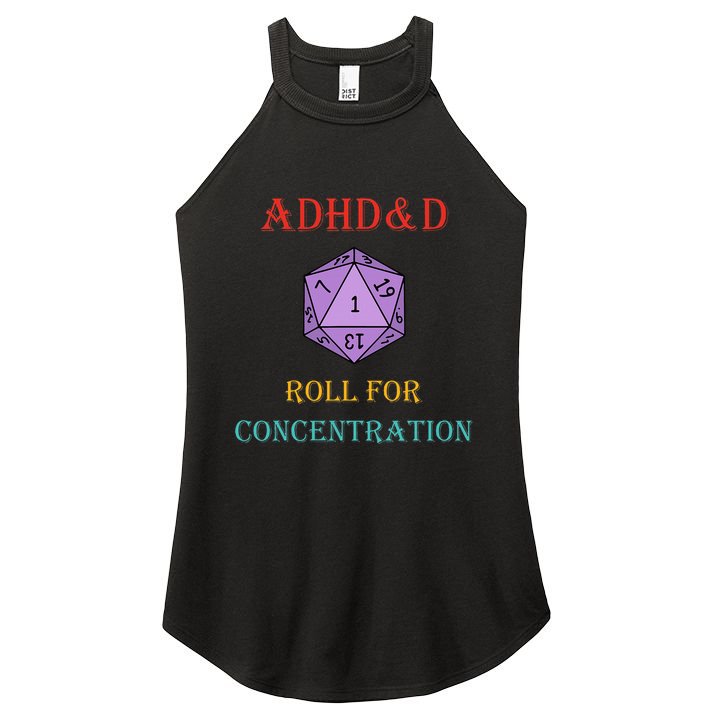 Adhd&D Roll For Concentration Vintage Quote Women's Perfect Tri Rocker Tank