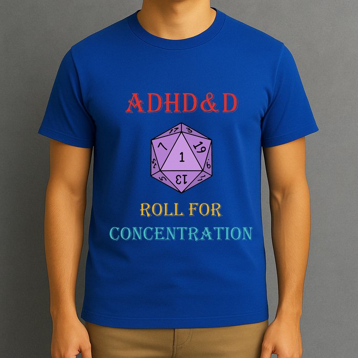 Adhd&D Roll For Concentration Vintage Quote T-Shirt