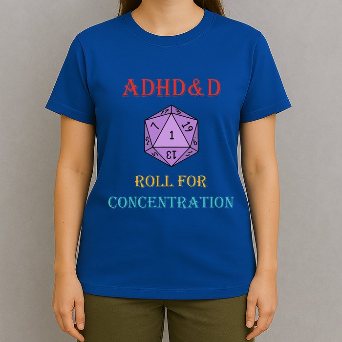 Adhd&D Roll For Concentration Vintage Quote T-Shirt