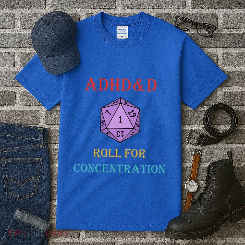 Adhd&D Roll For Concentration Vintage Quote Tall T-Shirt